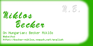 miklos becker business card